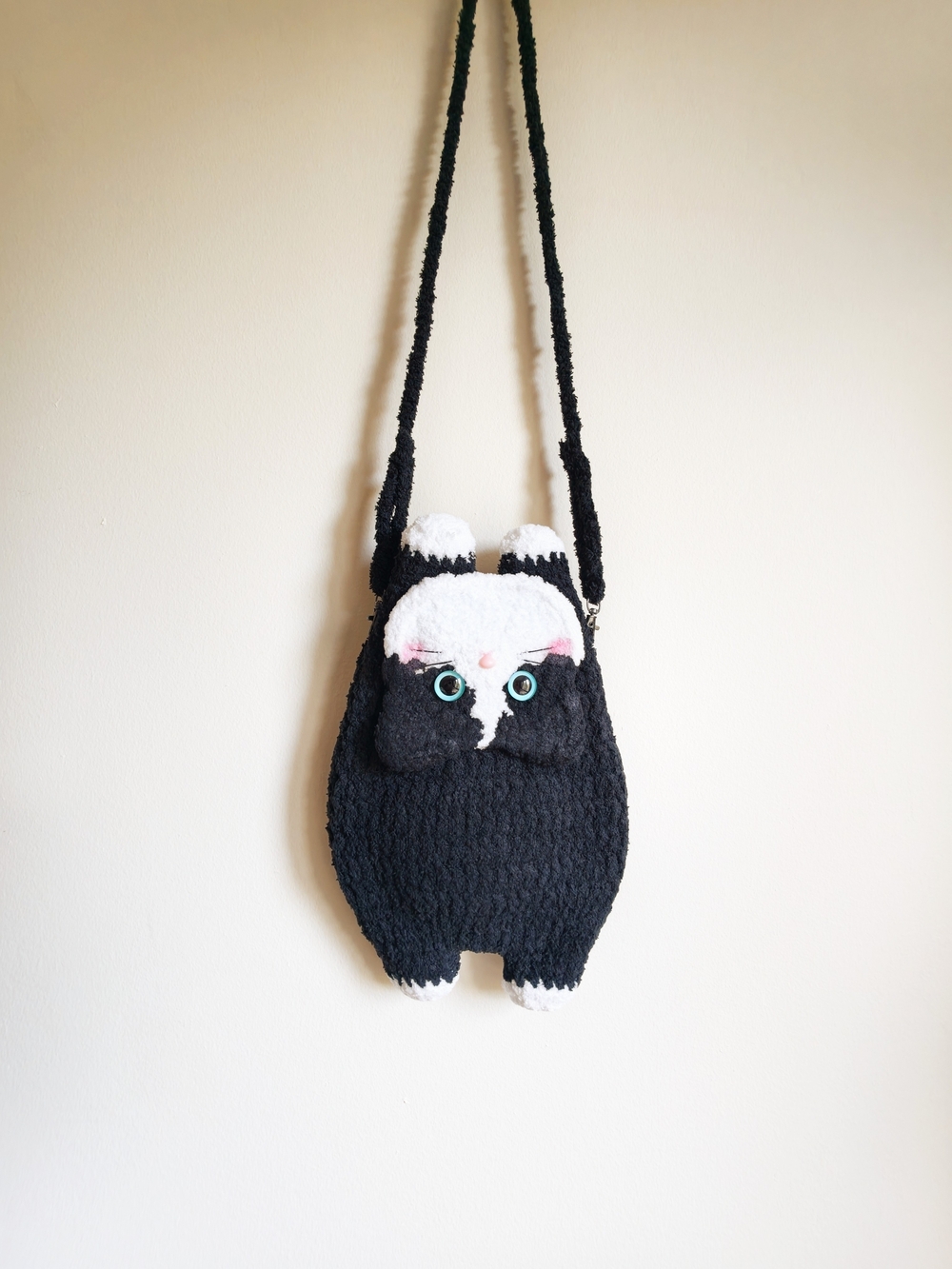 Handmade crocbet  Cat Crossbody Bag Cute Cat Purse